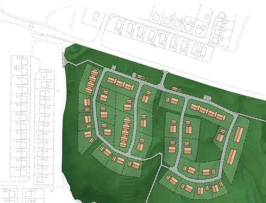 Översiktskarta för nybyggnation på Stavtorpet Surahammar